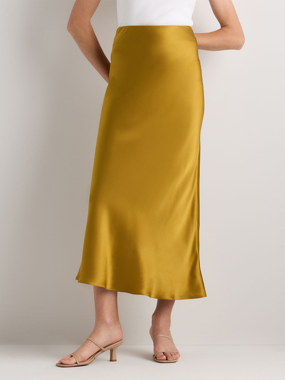 100% Washable Silk Maxi Skirt in Mineral Yellow