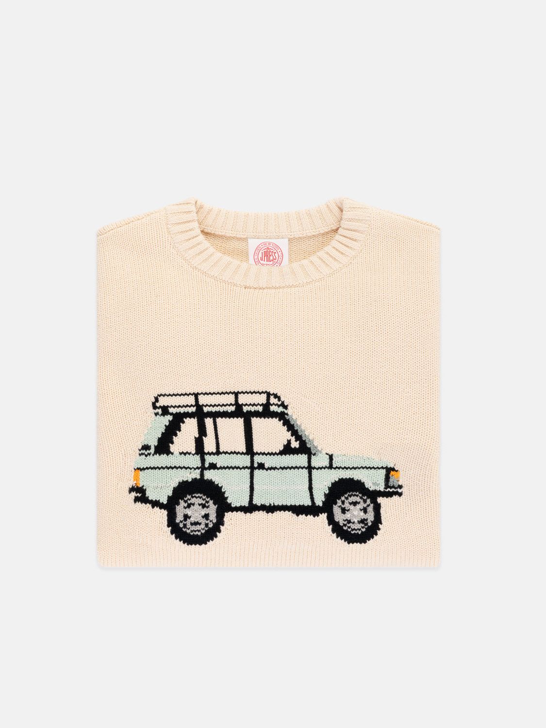 Rover Intarsia Knit Cotton Sweater