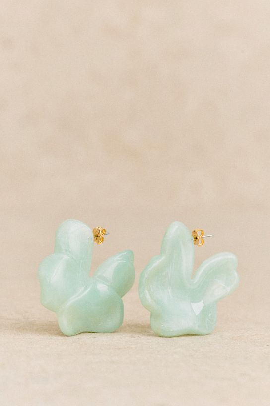 Capucine Earrings - Sea Green - Resin - S&amp;eacute;zane