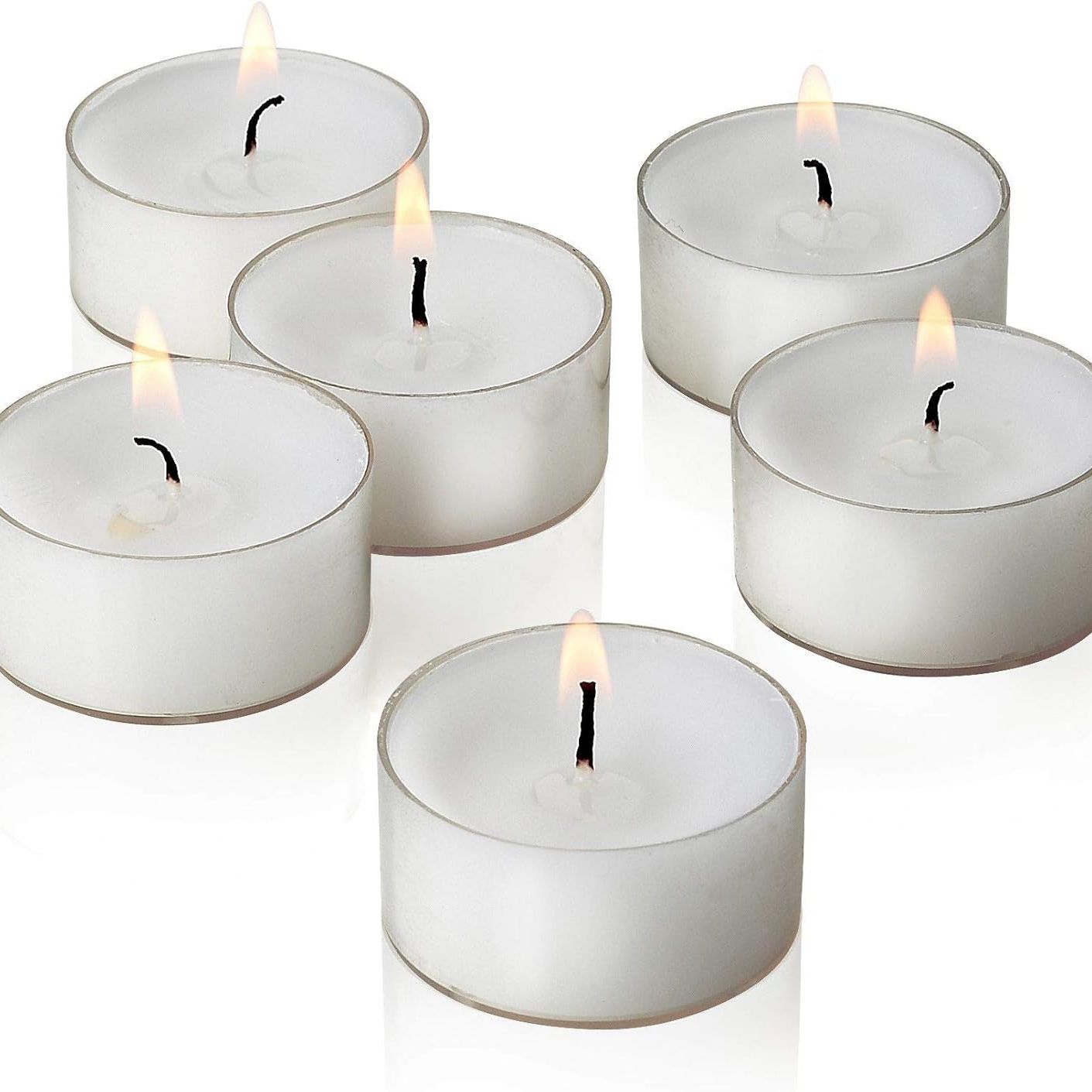 8 Hour (100 Pack) Long Burning Unscented Tea Light Candles, Long Lasting, Cotton Wicks Ideal for Weddings, Birthdays, Parties, Restaurants, Massage Parlors, Spa by Aerolugg