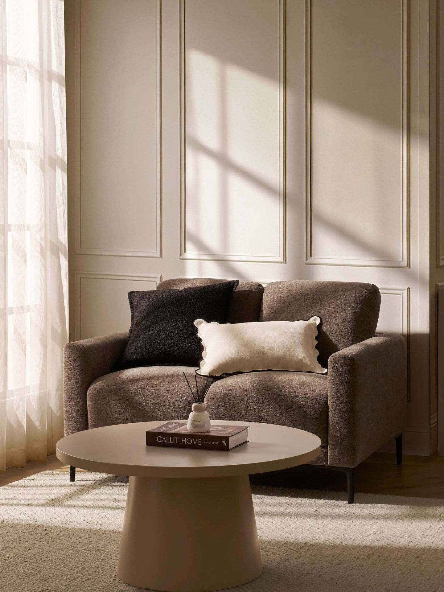 Malibu Small 2 Seater Sofa - Chenille Mushroom