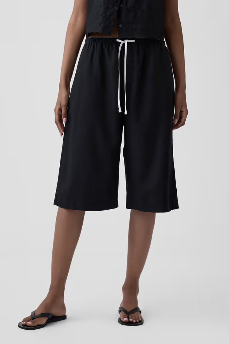 Gap, Linen-Blend Relaxed Easy Culotte Pants