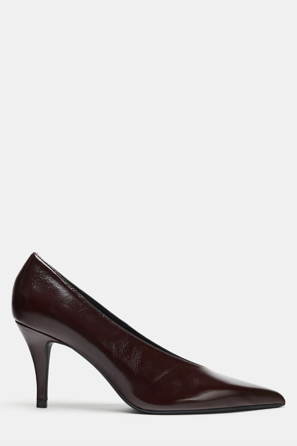ZARA, Leather Heeled Shoes - Brown - 5