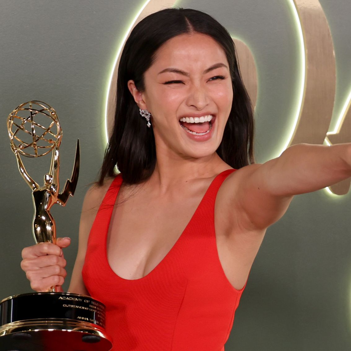 Anna Sawai Cranks Up the Heat in a Red Louis Vuitton Gown at the Emmys  After-Party | Marie Claire