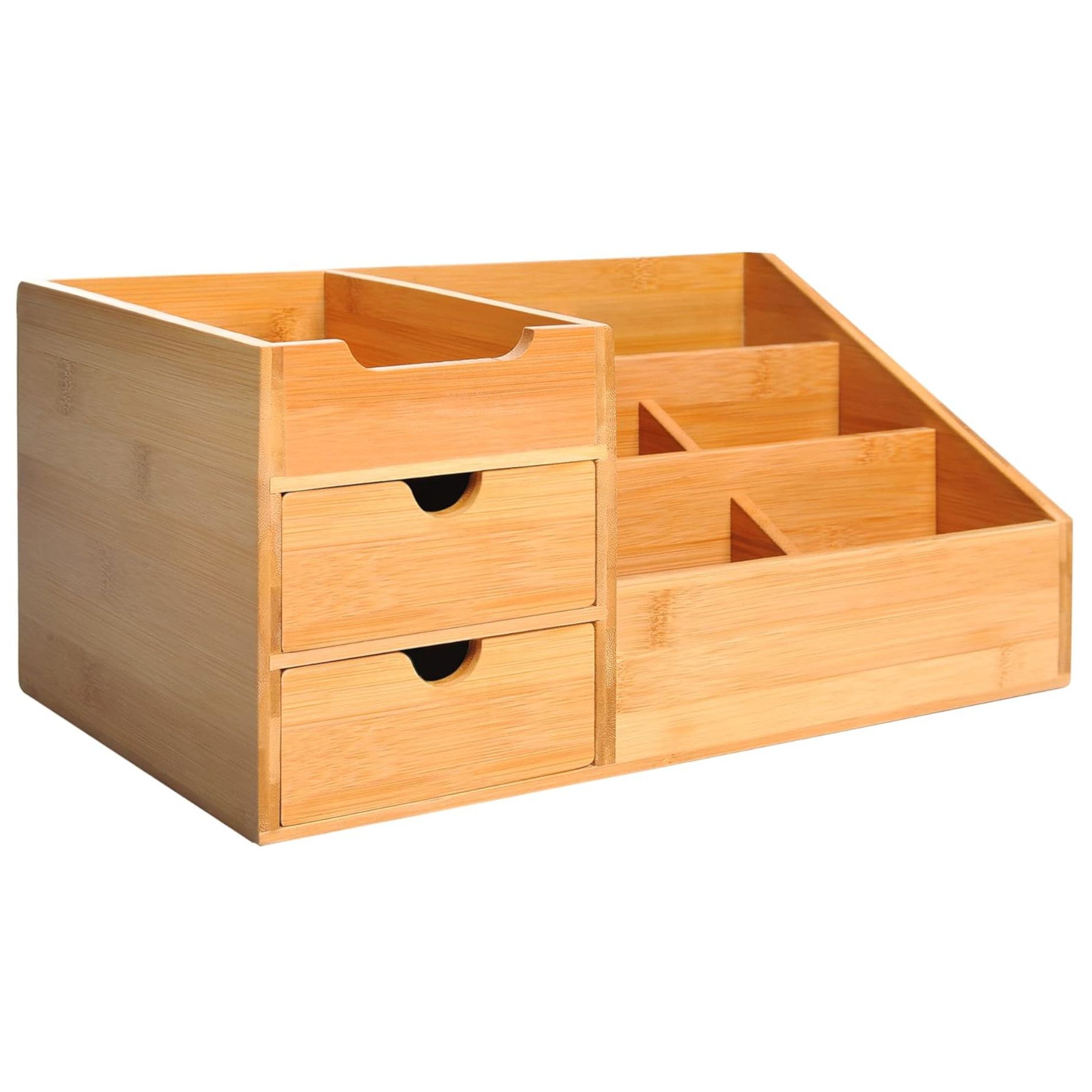 homcom desk organiser bamboo