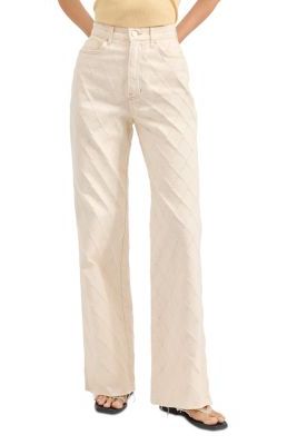 Taylor High Rise Wide Leg Jeans in Ecru