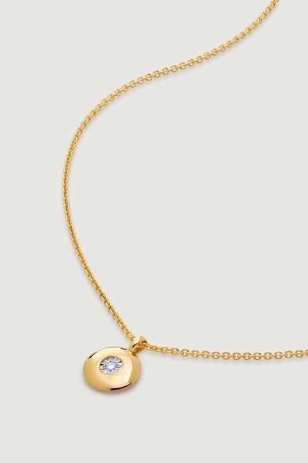 Gold Vermeil April Birthstone Chain Necklace - Lab Grown Diamond