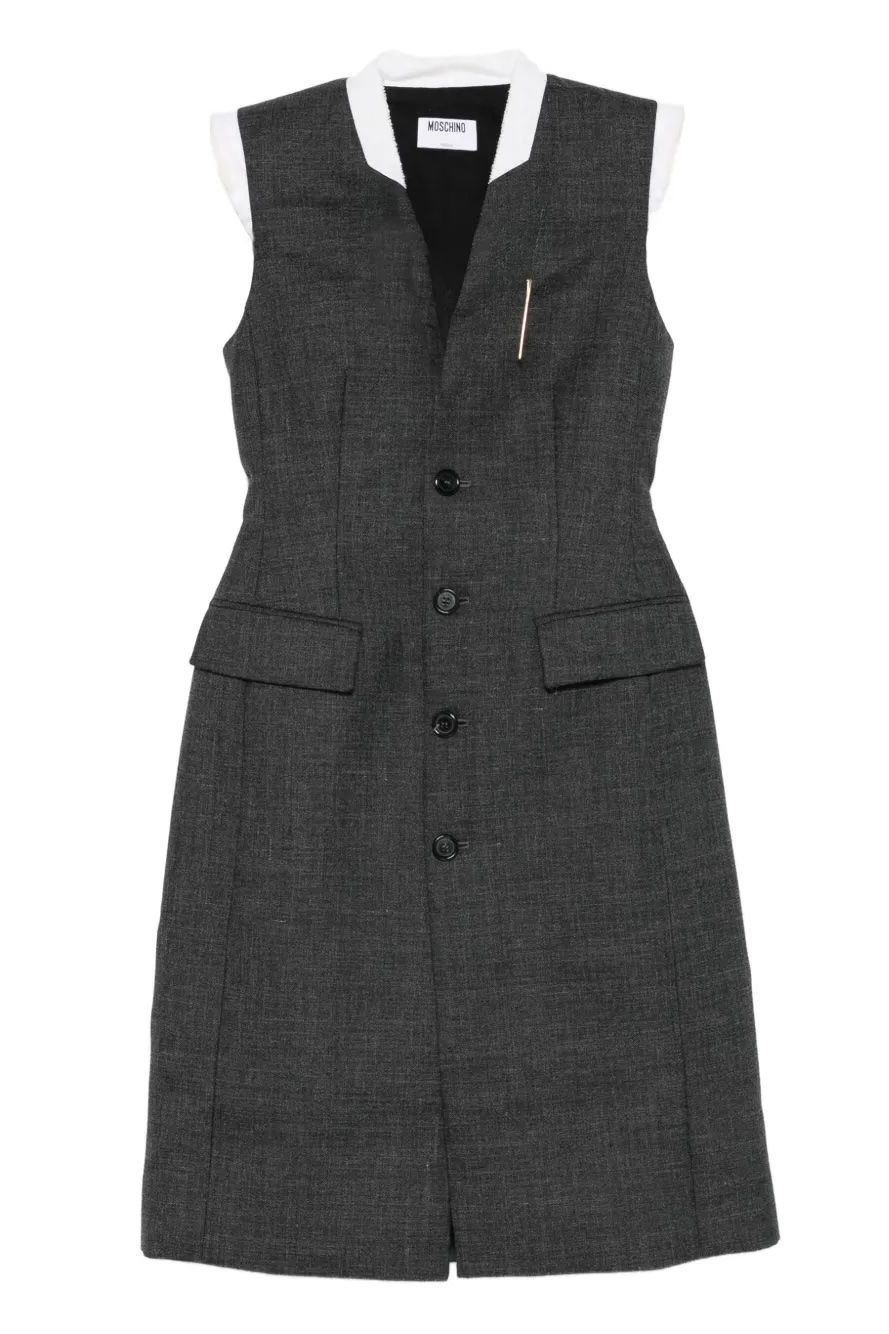 moschino buttoned vest dress