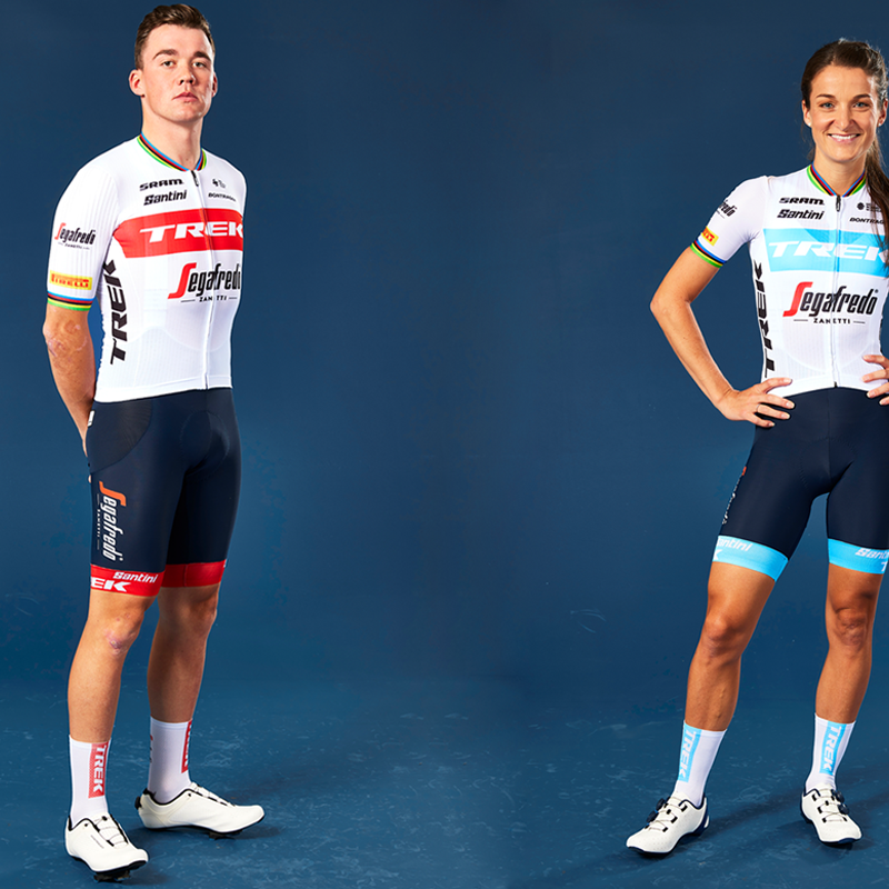 【選手支給品】TREK Segafredo  Summer Race Suit Santini Team Original Trek Segafredo Race Suit, White | Bikeinn