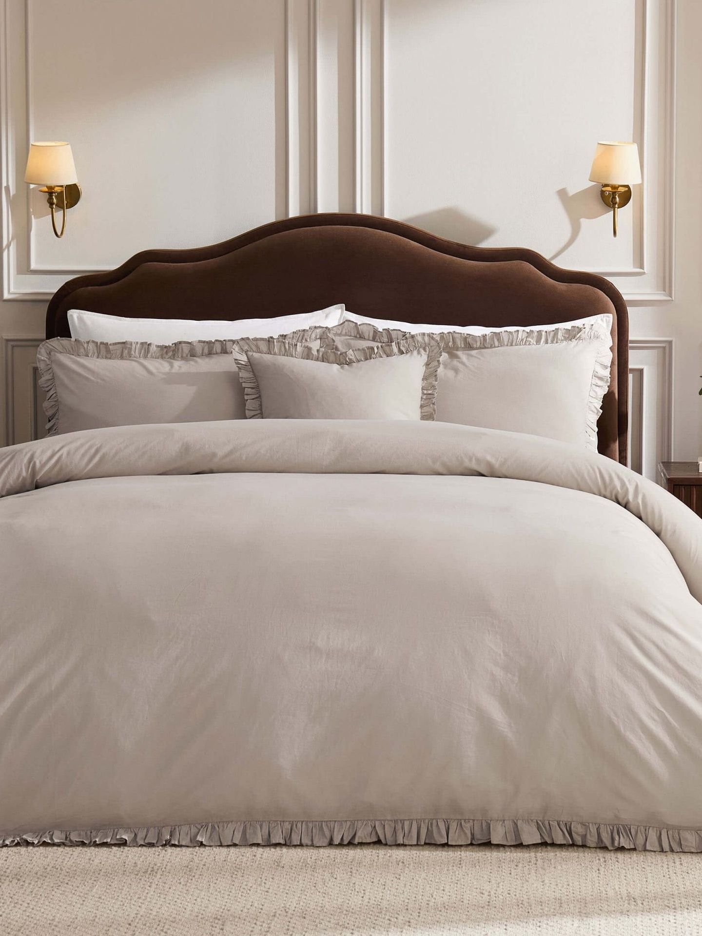 Marion 200 Thread Count Ruffle Edge Duvet Cover - Sand