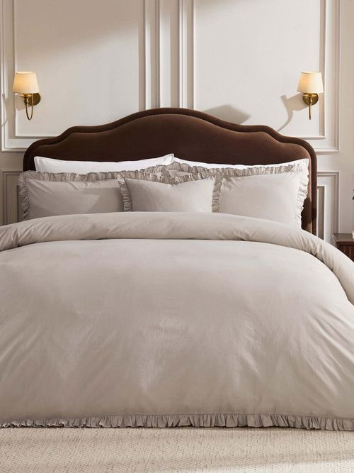 Marion 200 Thread Count Ruffle Edge Duvet Cover - Sand