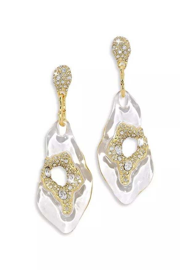 alexis bittar Liquid Lucite Pav&amp;eacute; Geode Statement Earrings