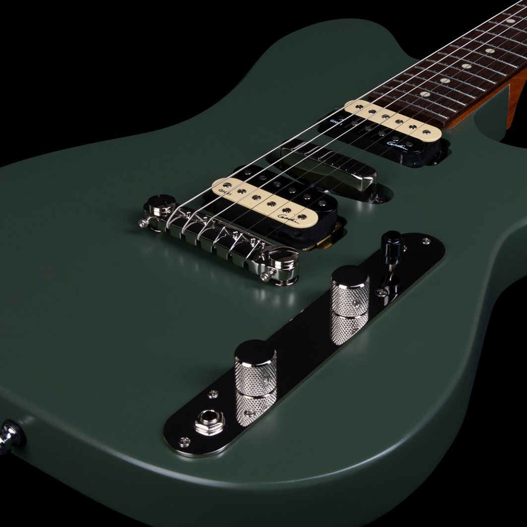 Godin equips its hybrid Radium model with a sleek new Matte Green