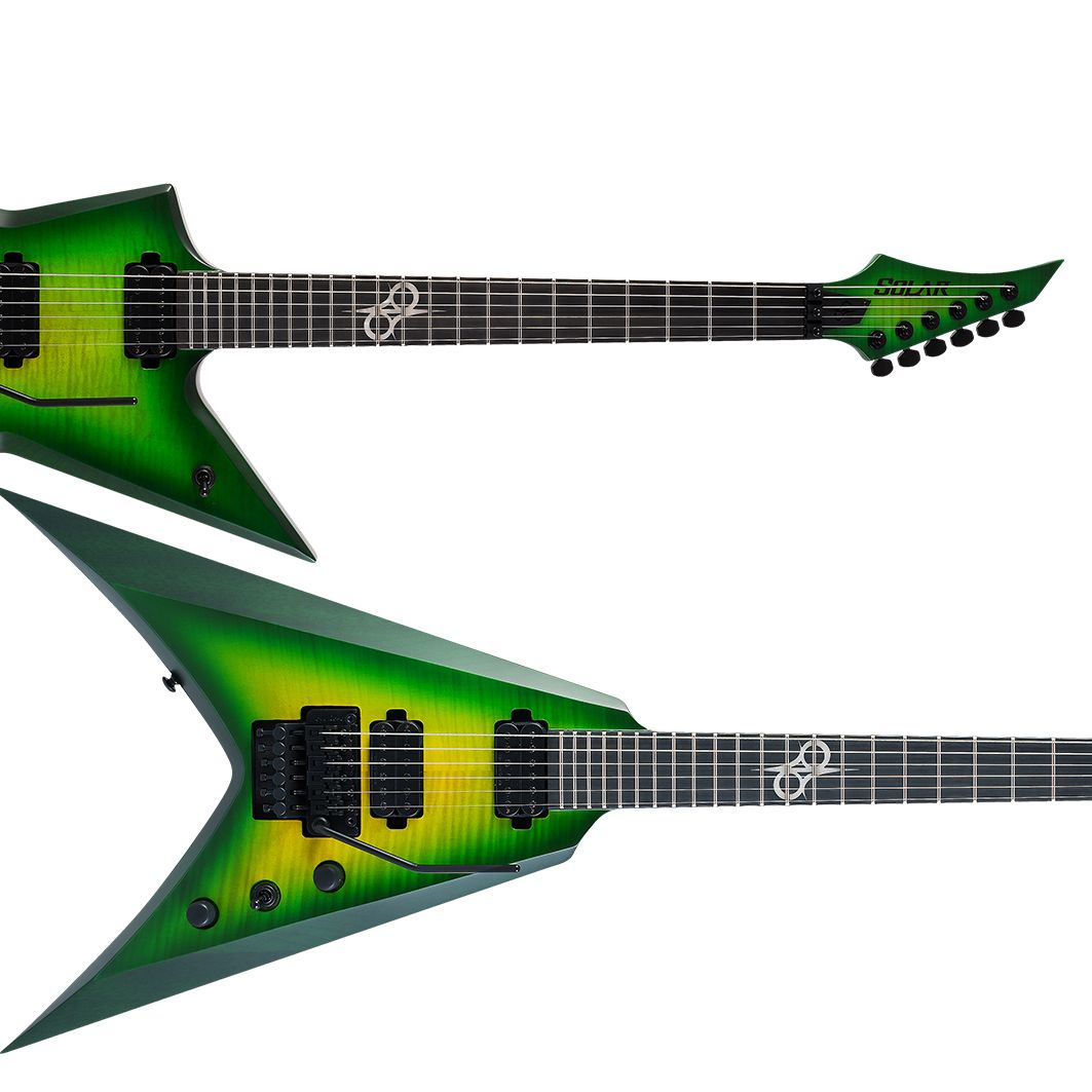 Solar Guitars announces eye-popping Lime Burst additions to
