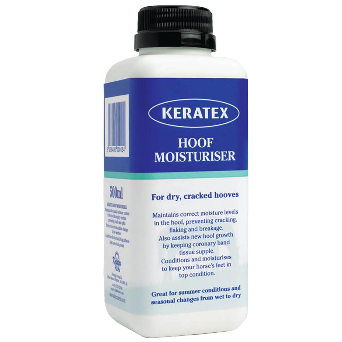 Close up of Keratex Hoof Moisturiser bottle