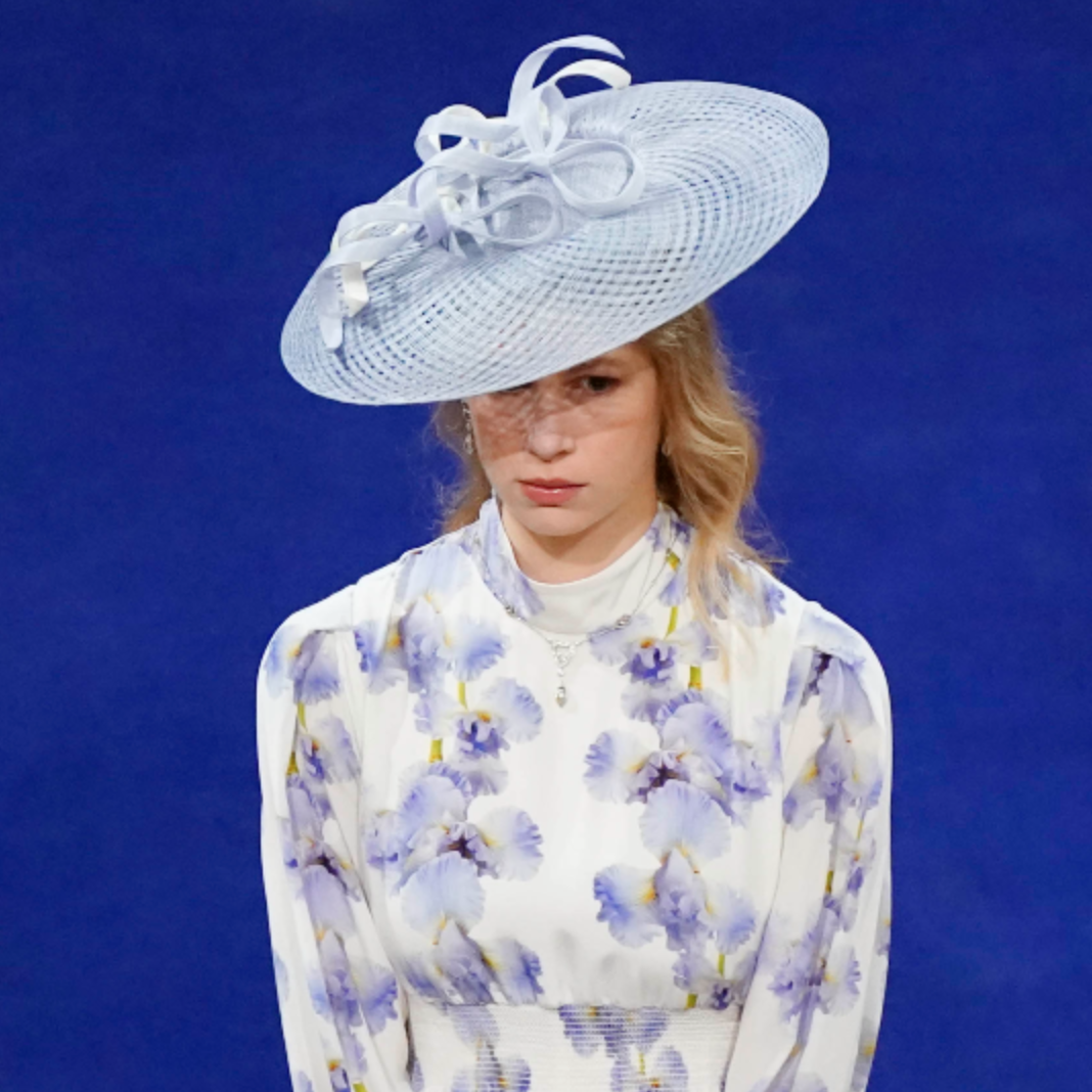 lady louise dress coronation Lady Louise Windsor Was a Vision at the Coronation in a Floral Silk Gown