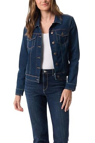 Nine West Womens Sandy Iconic Button Front Stretch Denim Jean Jacket Standard