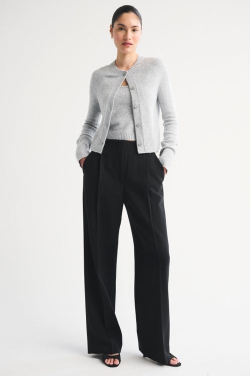 A&amp;amp;f Sloane Tailored Hardware Wide Leg Pant