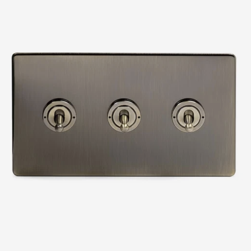 Holloways of Ludlow, Soho Lighting Charterhouse 3-Gang Toggle Switch