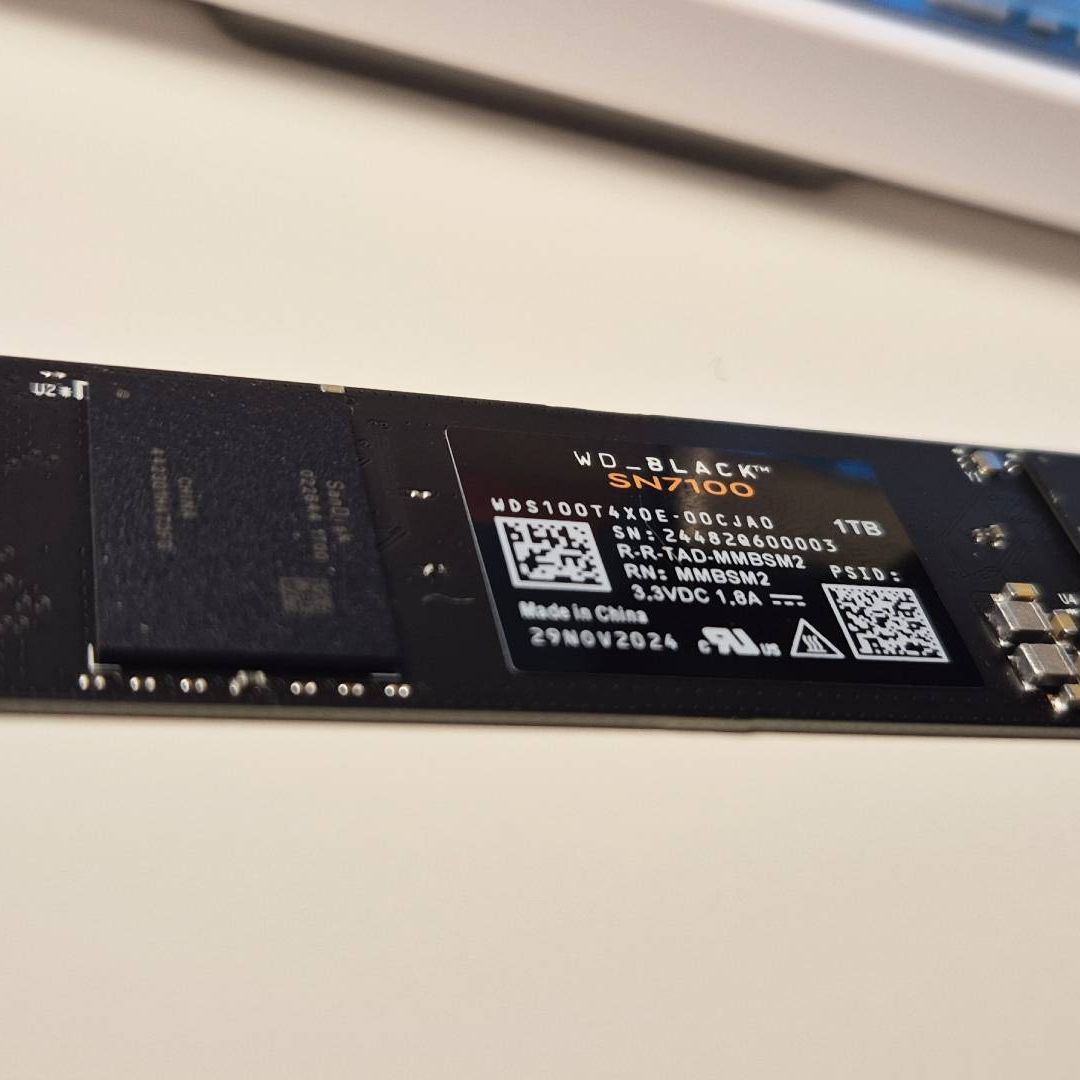 The 1TB WD Black SN7100 SSD isn't quite as speedy as I hoped, but