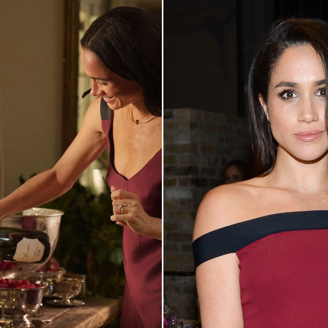 meghan markle espresso silk dress Meghan Markle's secret waist-defining hack in slinky 3.3k Ralph Lauren dress