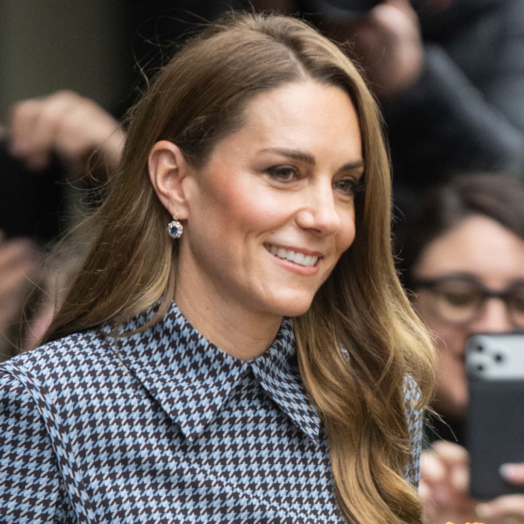 Kate Middleton Styles a Brand New Bag With Houndstooth Dress | Marie Claire