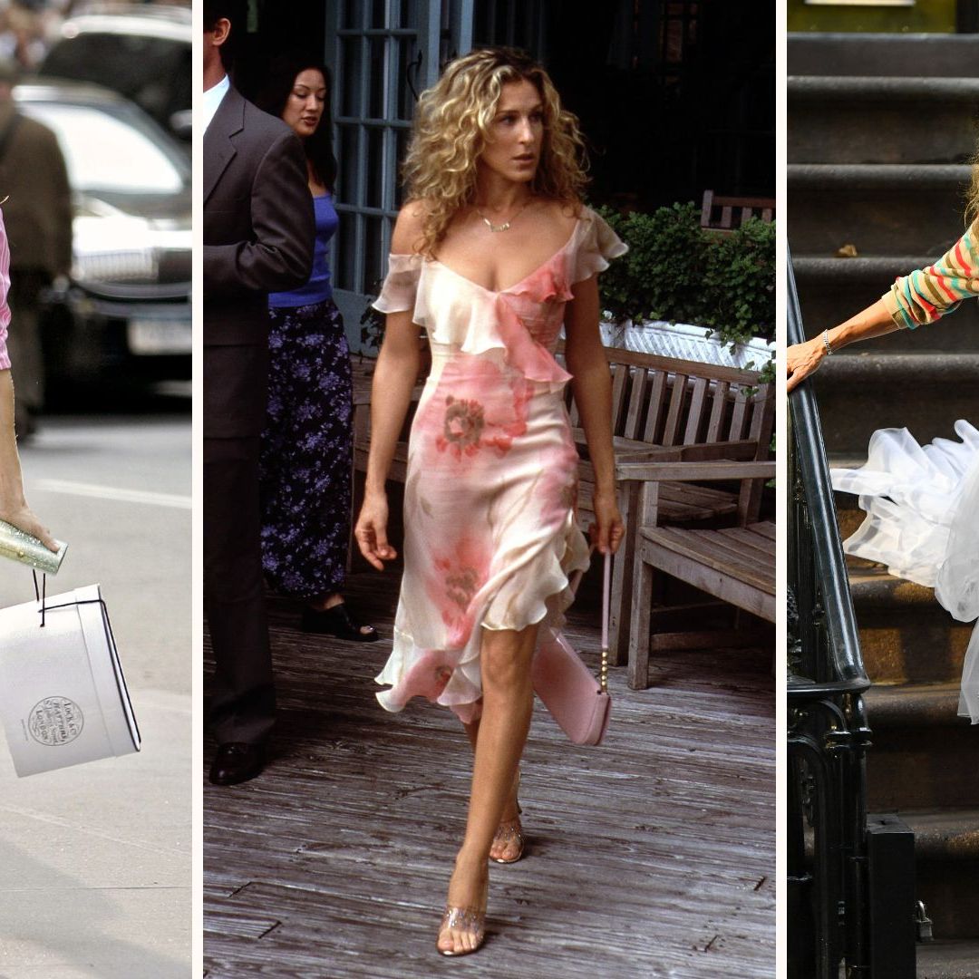 open lace back dress Sex and the City Sara Jessica Parker as Carrie Bradshaw Walking Outside 8 x  10 Inch Photo at Amazon's Entertainment Collectibles Store main image 1