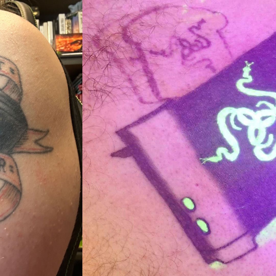 12 diehard Razer fans got tattoos of the Razer Toaster — 5 years later,  they're still patiently waiting for it to come out | Tom's Hardware, image size:1080x1080