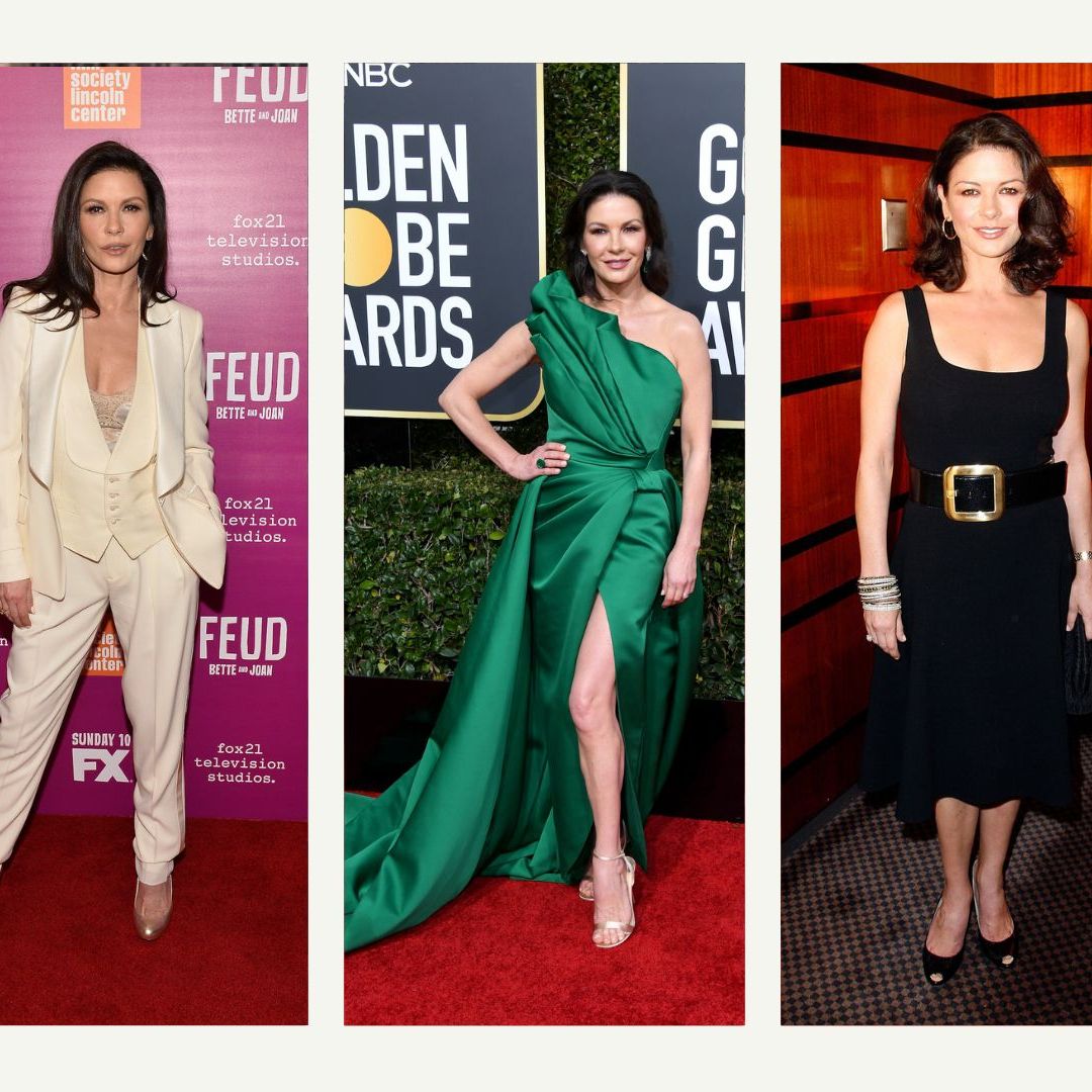 catherine zeta jones green dress Green one shoulder dress hi-res stock photography and images