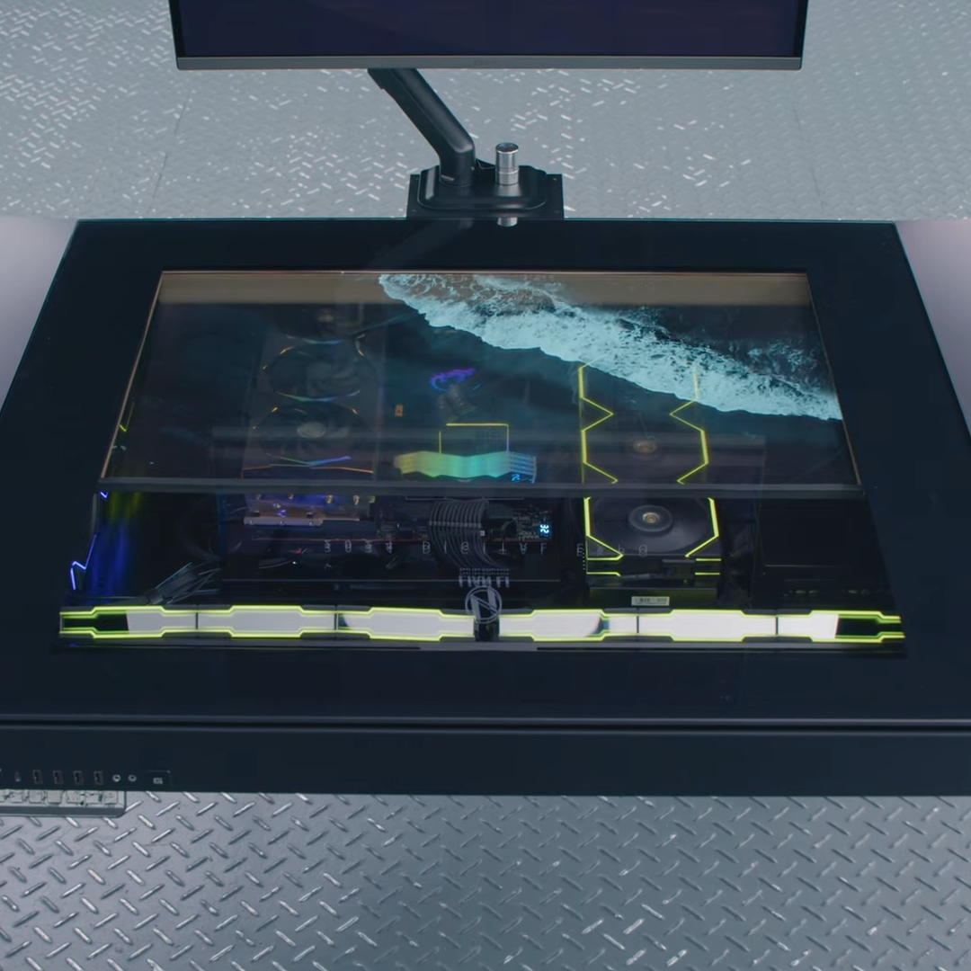 Lian Li's protoype desk PC case has a transparent OLED screen