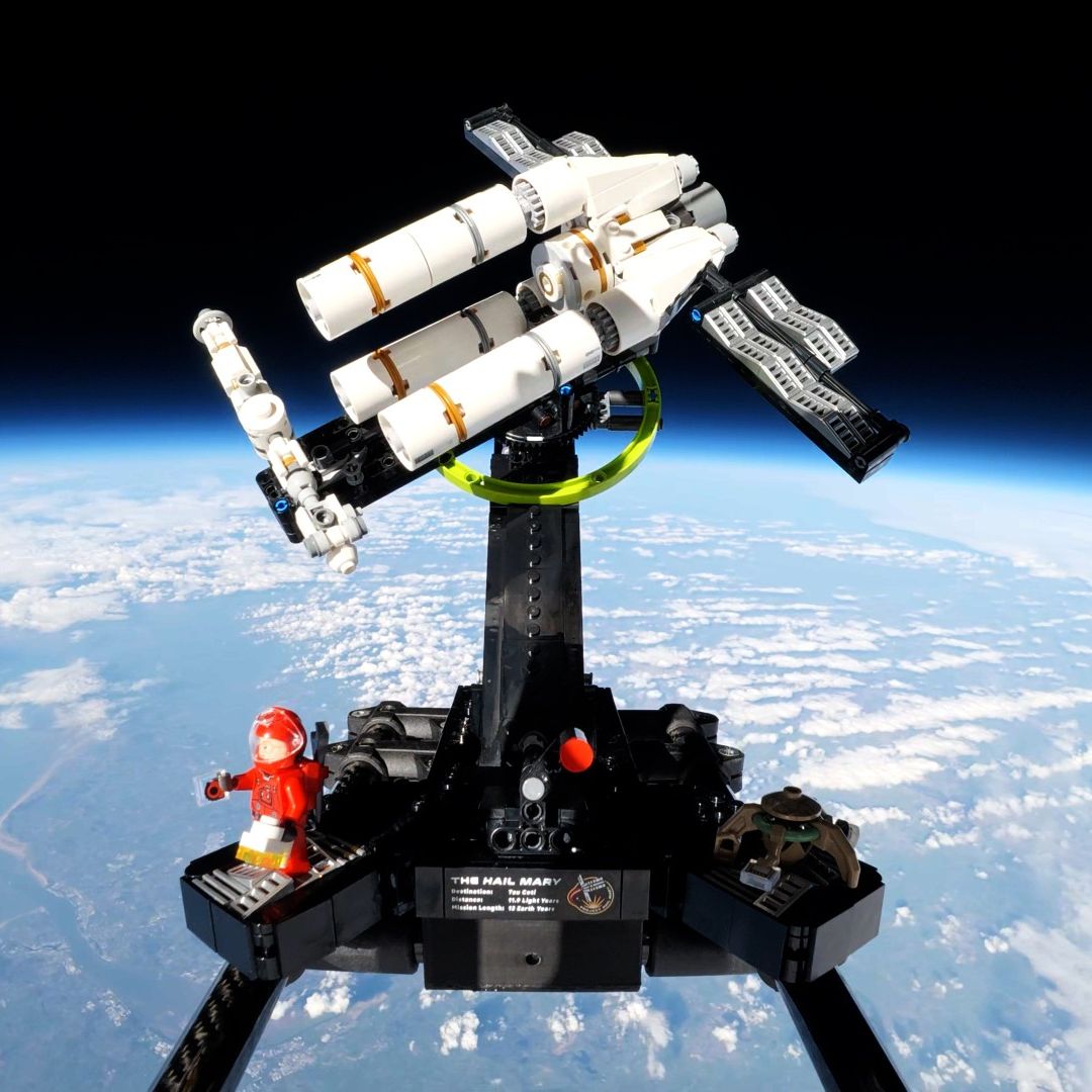 A Lego 'Project Hail Mary' set just soared into the stratosphere, breaking the Guinness World Record for highest flight | Space A Lego 'Project Hail Mary' set just soared into the stratosphere, breaking the Guinness World Record for highest flight | Space