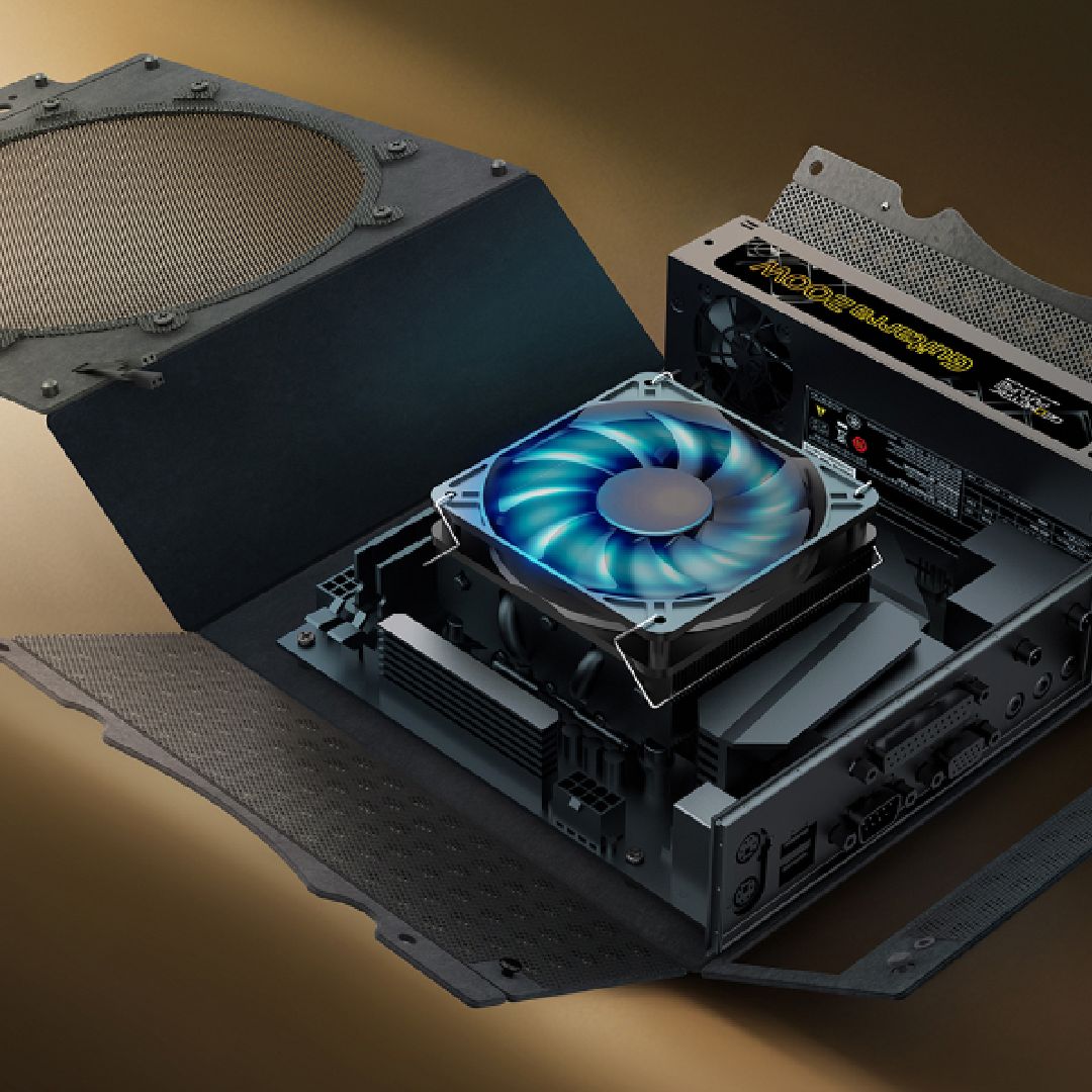 flamingo Min-ITX PCケース Model F Flamingo Case that folds around a mini-ITX motherboard launches on
