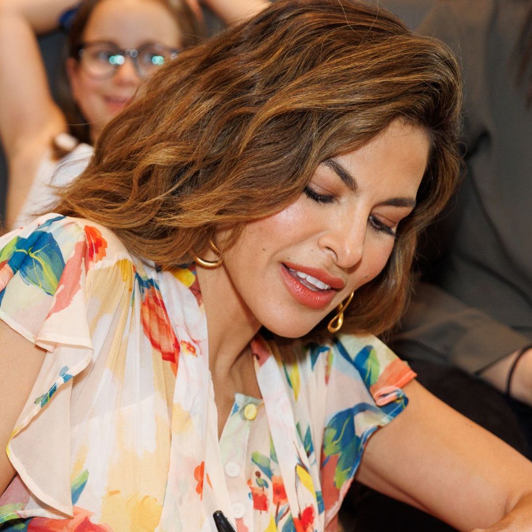 Eva Mendes' rose print dress is making me fall in love with floaty florals | Woman & Home Eva Mendes' rose print dress is making me fall in love with floaty florals | Woman & Home