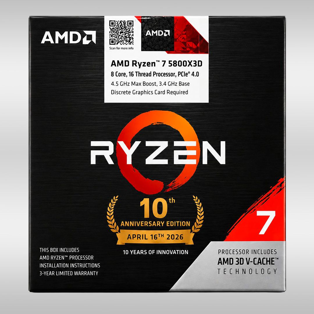 Ryzen 7 5800X3D AM4 10th Anniversary Edition surfaces online for