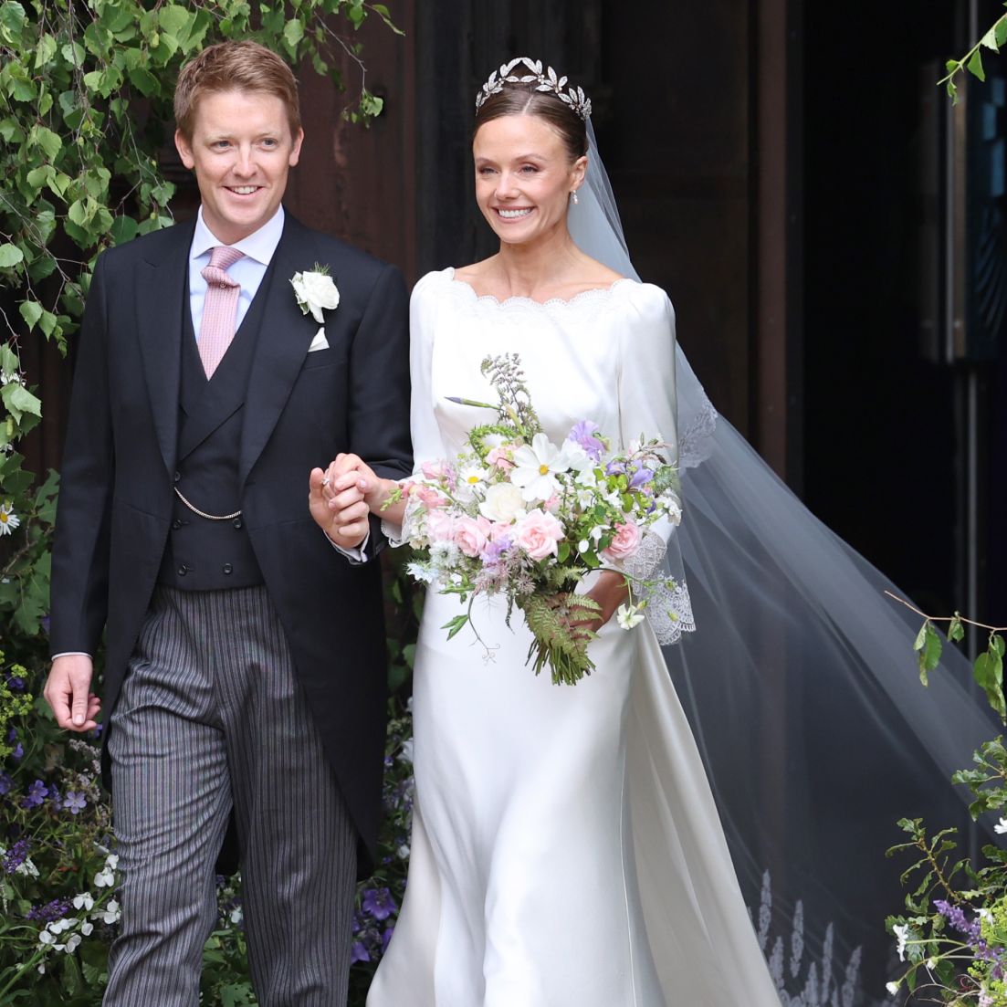 olivia henson wedding dress designer Bride Olivia Henson in an incredible dress by Emma Victoria Payne and the Faberge Myrtle Leaf Tiara made for Grosvenor brides in 1906. Olivia will become The Duchess of Westminster after she