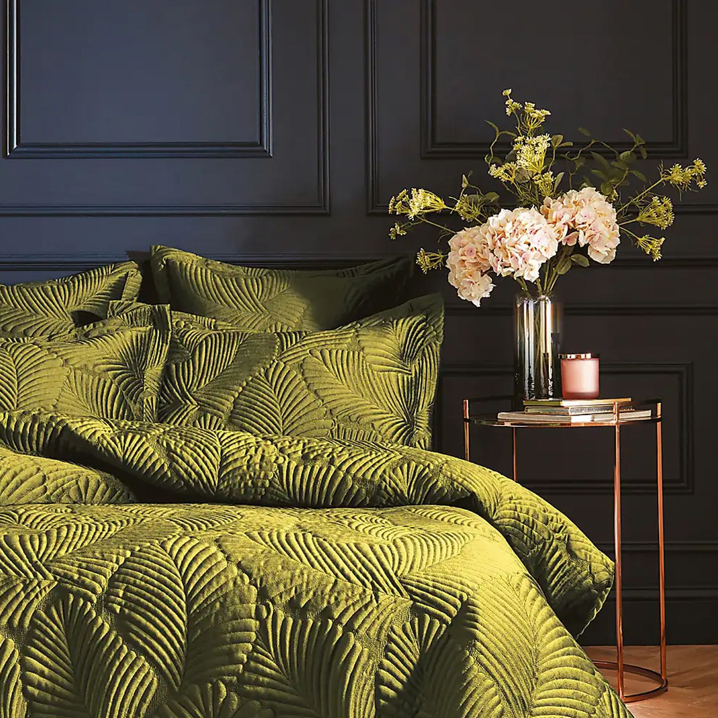 Dunelm Paoletti Palmeria Embroidered Reversible Duvet Cover &amp;amp; Pillowcase Set