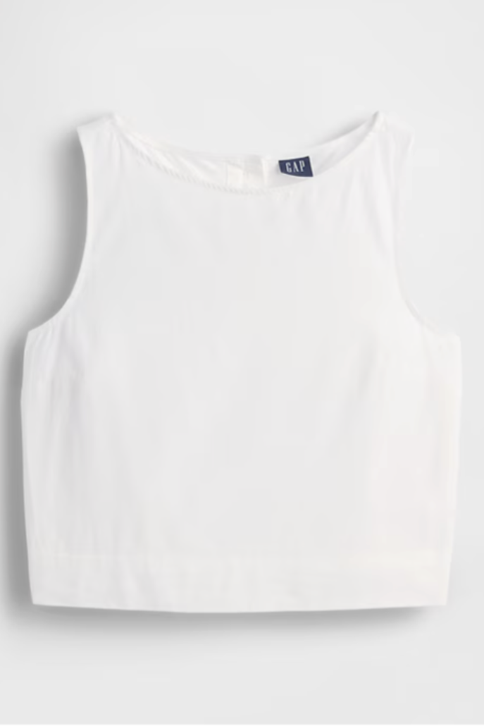 Gap, Linen-Blend Crop Shell Tank Top