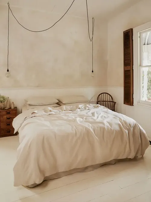 Oatmeal & White Stripe 100% French Flax Linen Pillowcases (set of Two)