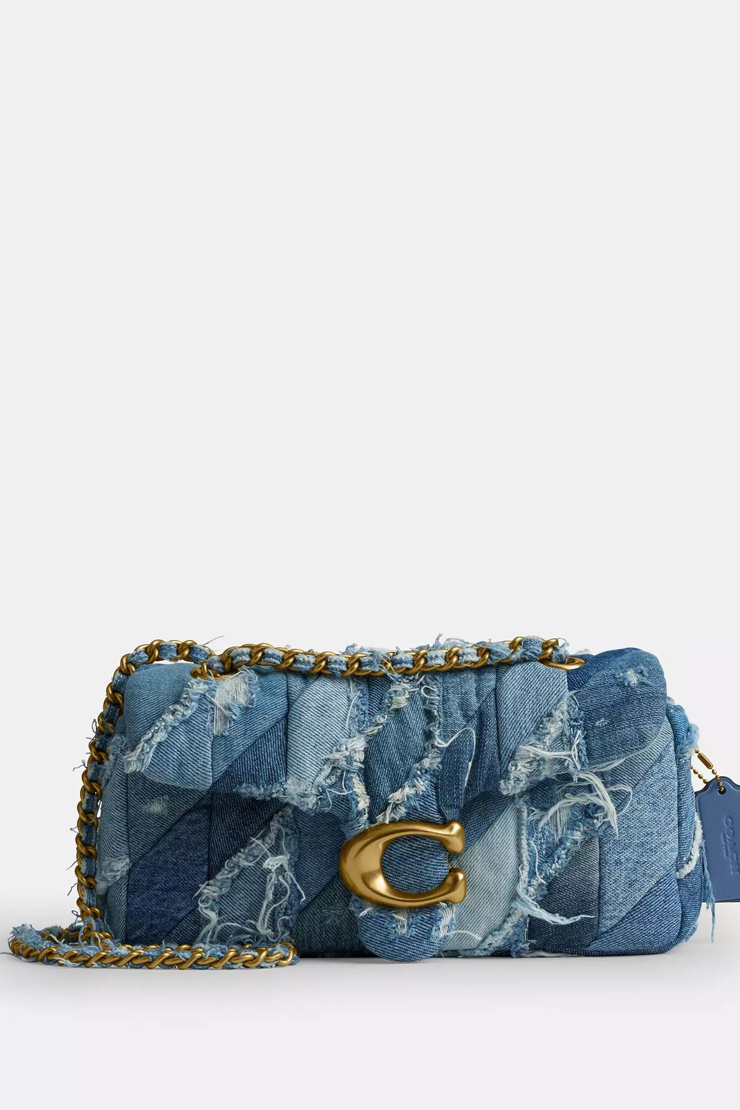 Coach Tabby Shoulder Bag 26 With Repurposed Denim Patchwork Quilting