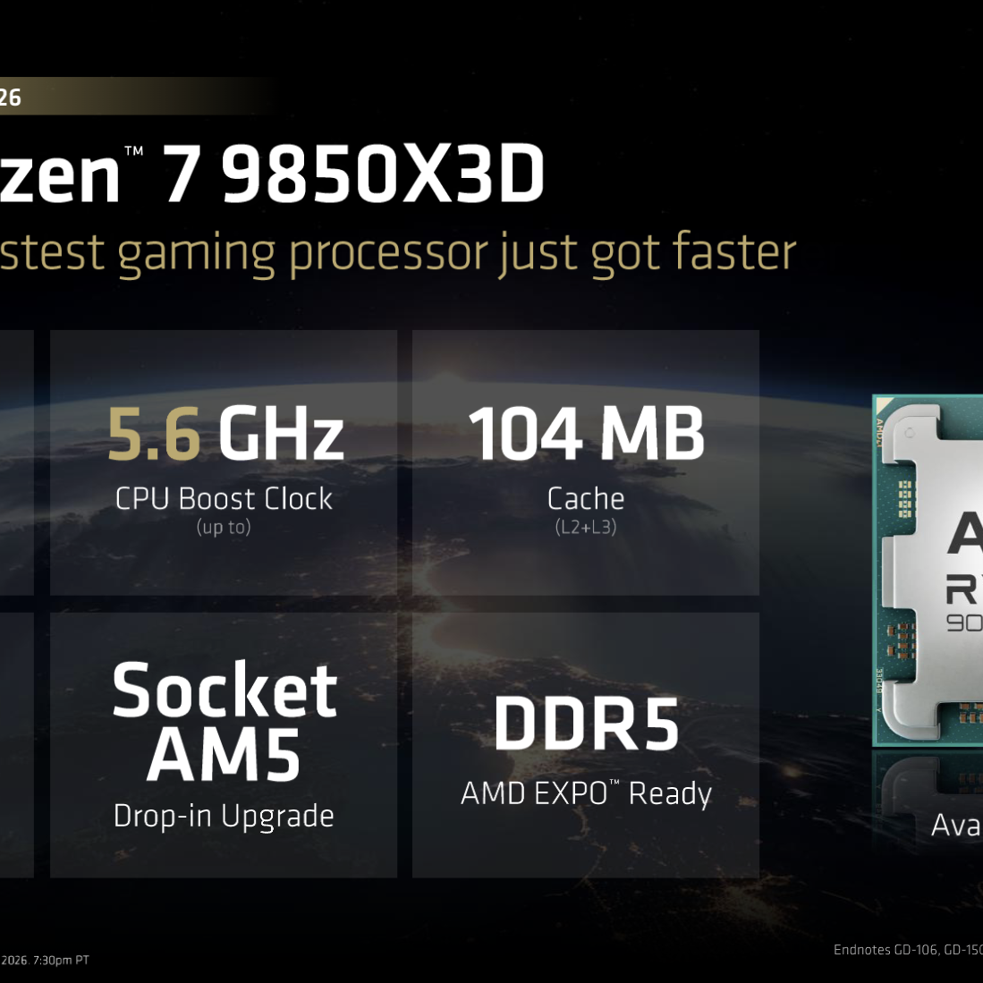 AMD's Ryzen 7 9850X3D promises 7% uplift over Ryzen 7 9800X3D