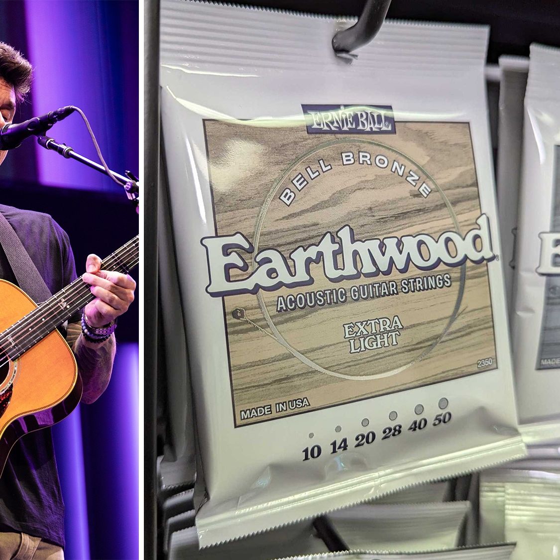 Ernie Ball Earthwood Medium Light Phosphor Bronze Acoustic Guitar Strings 12-54 - 2 Pack