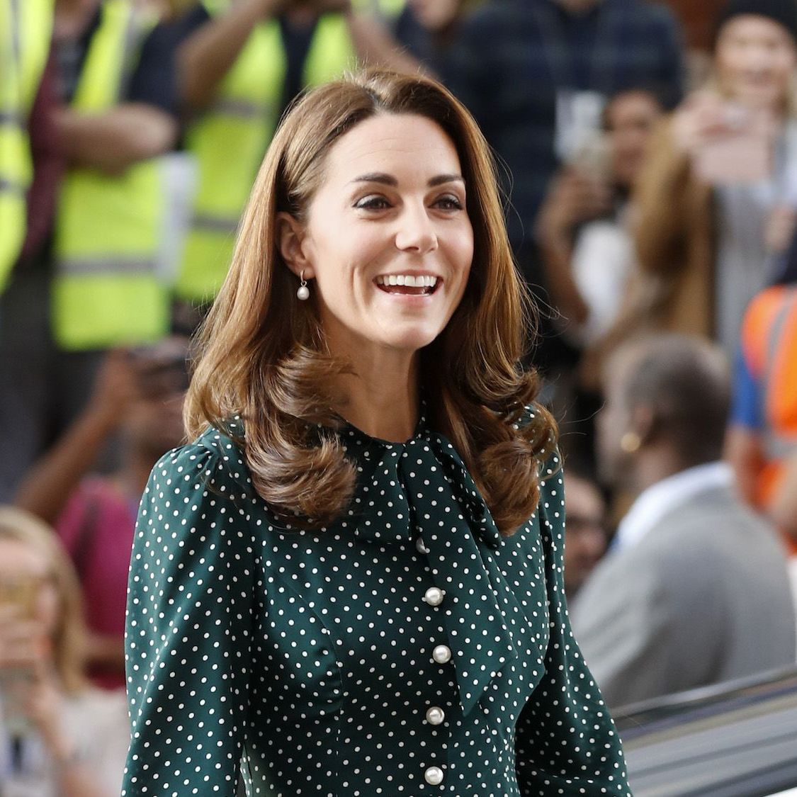 Kate Middleton's Green Polkadot Dress from L.K.Bennett Looked so Festive at  Evelina London Children's Hospital | Marie Claire