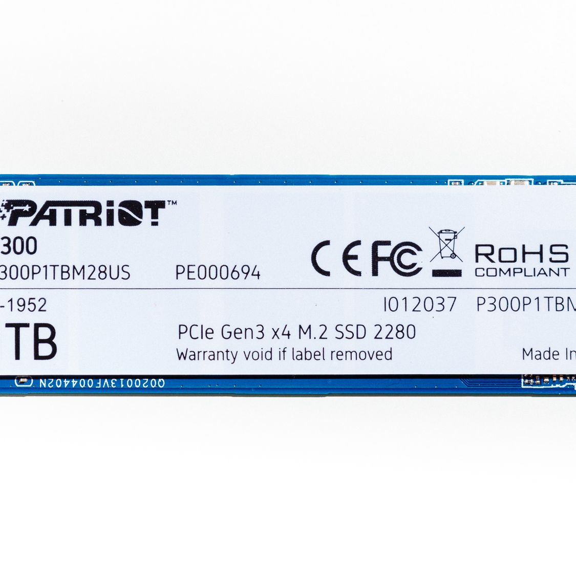SSD Patriot P300 M.2 NVMe 128GB - PCIe Gen3 X4, Lettura 1600MB/s