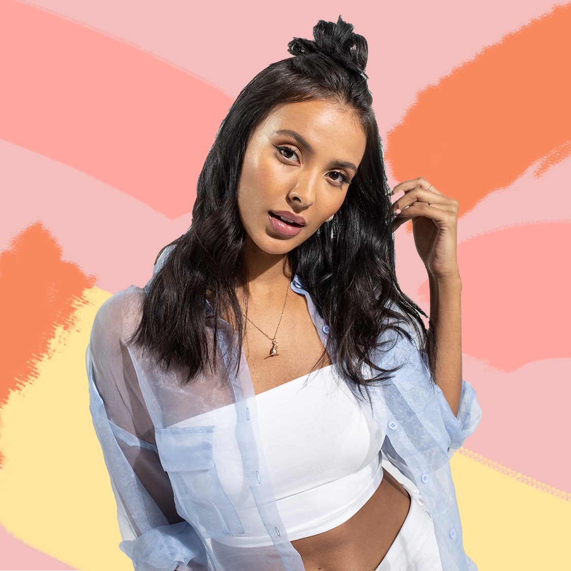 Maya Jama talks gratitude, beachy wavy hair and her love of a broccoli  emoji | Marie Claire UK