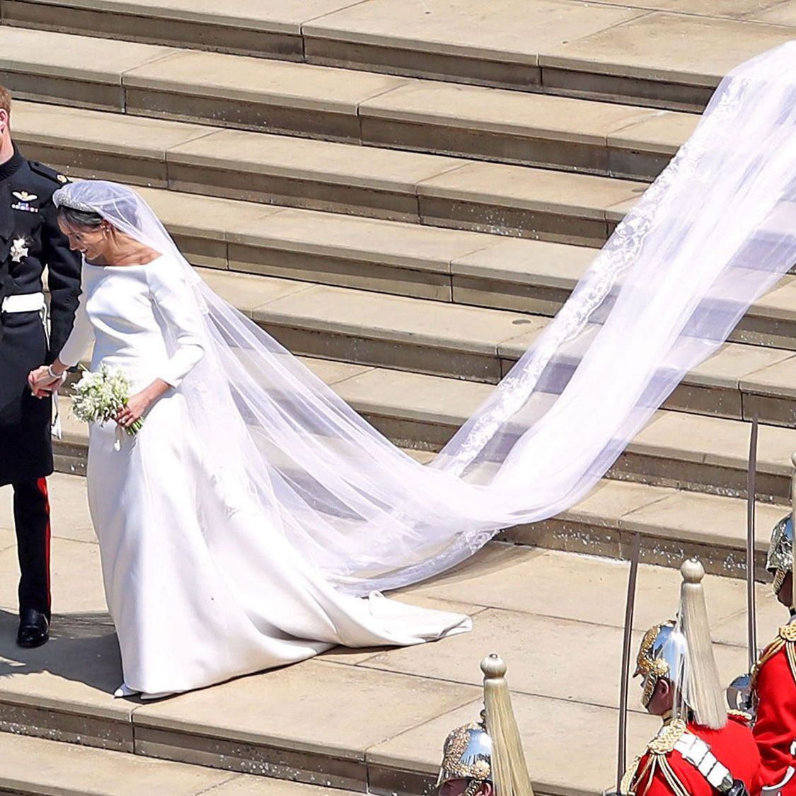 princess meghan wedding dress cost Meghan Markle Weds Prince Harry Elegant Long Sleeves Wedding Dress