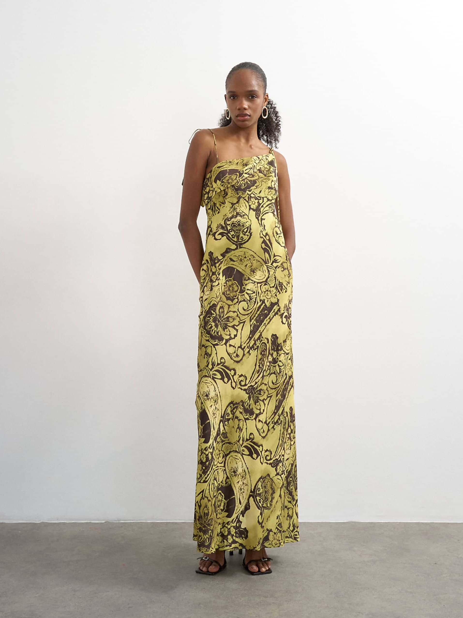 Topshop Fold-Over Bust Maxi Occasion Dress in Paisley Floral