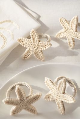 Glass Beaded Sea Star Napkin Rings  