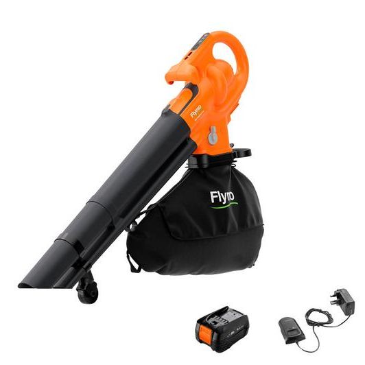 Flymo Easiblowvac 4.0 Cordless Garden Vacuum &amp;amp; Leaf Blower - Orange &amp;amp; Black