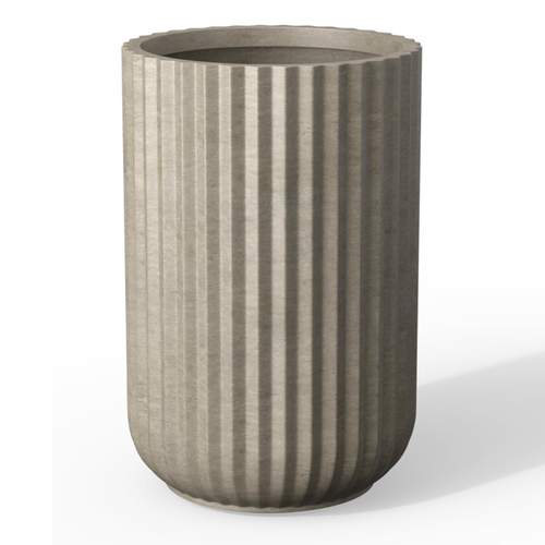 Concrete Tall Ribbed Planter