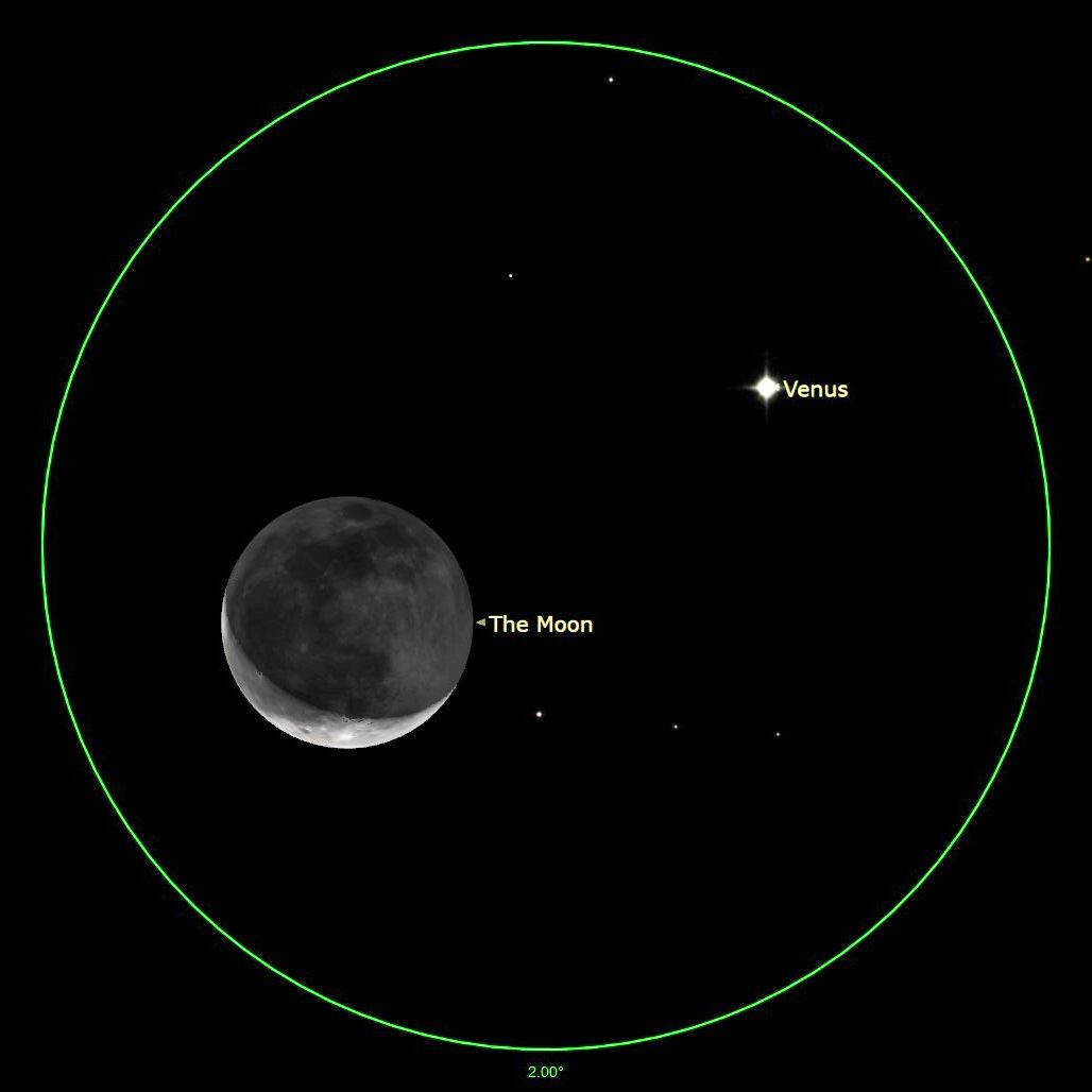 Venus and the crescent moon light up the early morning sky on Nov